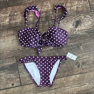 Purple Polka Dot Bikini Set- Express!